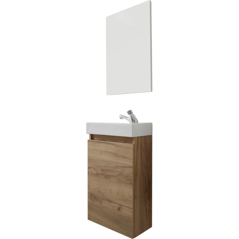 trendteam smart living - Champ - Kompaktne vannitoamööblikomplekt (WBU + valamu + peegel) - Artisan Oak - (B x K x S) 40 x 60 x 21 / 39 x 60 x 2 cm - kriimustuskindel