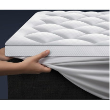 Autsel madratsitopper mäluvahupartiklitega, 180 x 200 cm, 800 g/m2 Ultra pehme madratsitopper 4 libisemiskindla nurgapealsega, Premium madratsitopper, hüpoallergeenne, masinpestav mikrofiiber.