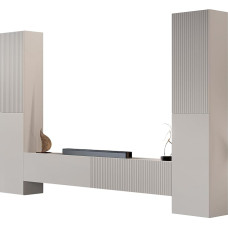 Mirjan24 Cholon II Wall Unit, Modern Living Room Set, Wall Cabinet, Display Cabinet, TV Lowboard (Cashmere)