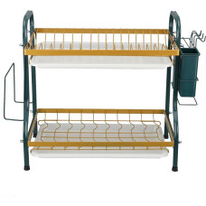 knitting machine Premium 2 Tier Dish Dryer - Large Capacity, Rust Resistant, Modern Design with Draining Board - Ideal for Kitchen Counters and Organizing Utensils