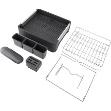 JTLB Dish Dryer, Professional Extendable Stainless Steel Dish Rack with Large Capacity and Drainer for Kitchen Counter (Monolayer)