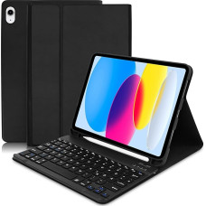 iPad 10./(A16) 11. põlvkonna klaviatuuri ümbris 10,9-tollisele 2022/11-tollisele 2025, eemaldatav traadita Bluetooth-klaviatuur (saksa paigutus, QWERTZ) iPad 10/11 Gen jaoks - must