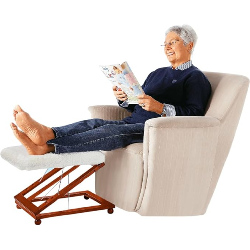 MEDOSAN Relax Tool | Jalahoob | Polsterdatud tool | 3-suunaline reguleeritav kõrgus | pehme kattega | Poof