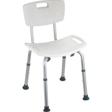 WENKO Secura Bathroom Stool with Backrest White