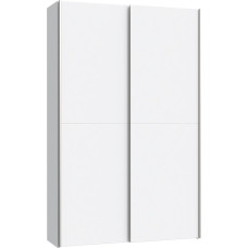 FORTE Ozzula 120 Multi-Purpose Cupboard, White, Sliding Door Cabinet, Vacuum Cleaner Cabinet, Storage Room, Hallway Cabinet, Modern, 2 Doors, 120 cm Wide x 190.5 cm High x 42 cm Deep