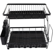 knitting machine 2-Tier Dish Dryer with Removable Carbon Steel Rack - Rust Protection Drainer for Effortless Kitchen Counter Organisation