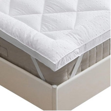 Beedsooth Mattress Topper 200 x 200 cm Soft, Microfibre Topper Quilted Mattress Topper to Increase Comfort, Hypoallergenic Fluffy Mattress Topper 200 x 200 cm for Box Spring Bed and Guest Bed