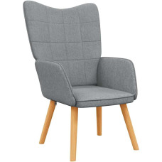 vidaXL Recliner Chair, Armchair with Steel Frame, Wooden Legs, Relaxing Chair, Upholstered Chair with Armrest, TV Chair, Living Room, Modern, Light Grey Fabric