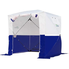 Goutime Work Tent Pop Up Gazebo 2 m x 2 m väike ürituse telk Party Garden BBQ Tent Fishing Camping Multifunktsionaalne kaasaskantav ehitus telk Sport Festival Assembly Tent (valge ja sinine)