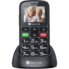 SweetLink S2PLUS vanemate mobiiltelefon ilma lepinguta - Dual SIM 2G GSM 1400 mAh akuga, SOS hädaabikõne nupuga, 1,77-tollise suure nupuga ekraaniga, laadimisjaam ja FM-raadio | selge häälega
