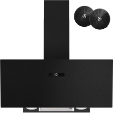 FIREGAS pliidikupu 90 cm - 594 m³/h õhuvooluga, LED-ide, TouchControl ja 9 võimsusastmega väljatõmbe-/ringluskuup - Elegantne nurgapealne gaasipressiooniklapiga ja matt klaasiga pliidikupu