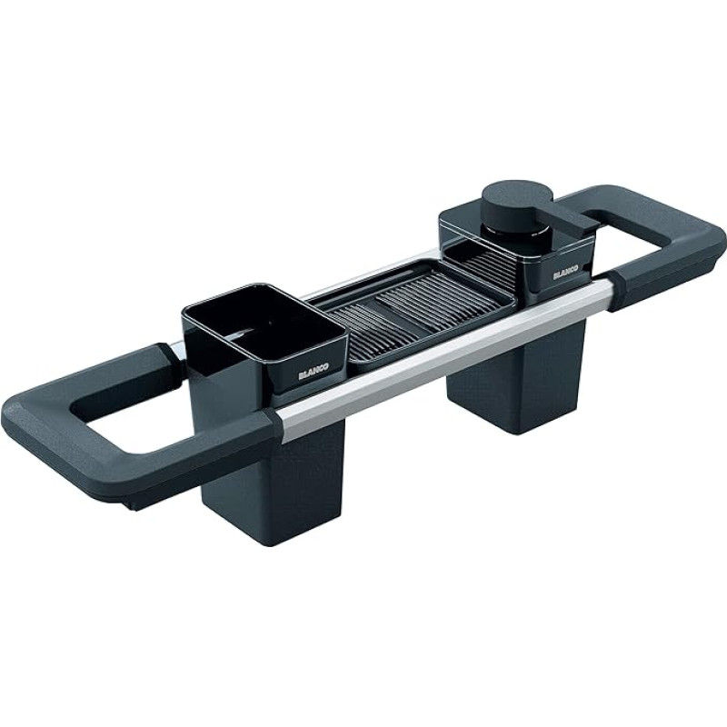 BLANCO töölaua korraldaja põhikomplekt | pikendatav rööp 396-440 mm valamute jaoks | köögitarbed ideaalselt organiseeritud | seebidosaator pesuvahendi jaoks, puhastuskonteiner ja tilgakate