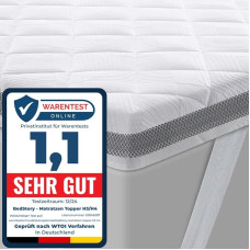 BedStory Gel Topper 180 x 200 cm H3/H4 Valmistatud 7,5 cm kõrgusest külma vahu südamikust, hingav 3D võrkkate, mugav madratsipealne Box Spring voodi ja ebamugavate voodite diivanvoodi jaoks.