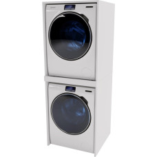 CraftPAK Washing Machine Cabinet, Suitable for Washing Machine and Tumble Dryer, Washing Tower Cabinet, for Laundry Room, Furniture Size: 66 x 180 x 65 cm, Colour: White