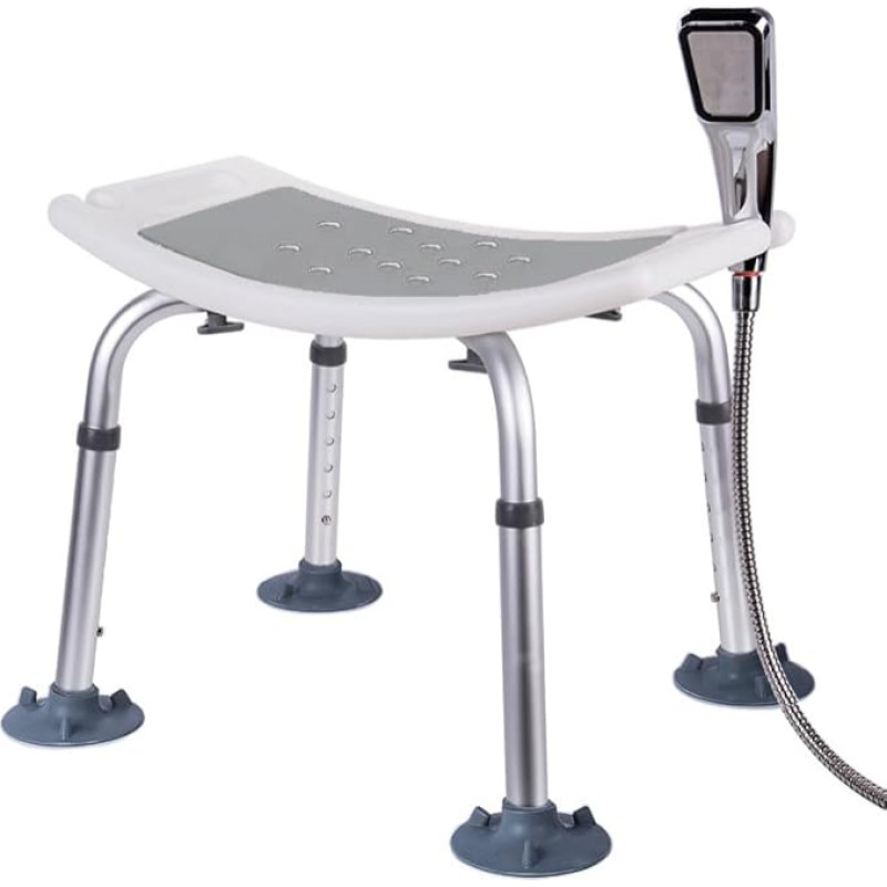 Adjustable Bath Chair, Height Adjustable Shower Stool, Non-Slip Bath Seat, Shower Aid, Shower Seat, 150 kg Capacity
