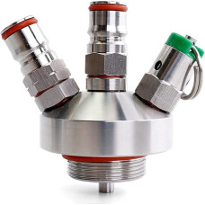 Mini Barrel Dispenser with Ball Lock Stainless Steel with 2.5/5 Bar PRV, Compatible with 2L-10L Kegs, Ideal for Home Brew and Beverage Dispensers
