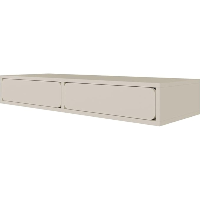 Selsey Wuwu Dressing Table, Grey Beige, 110 x 35 x 17 cm, Minimalist Design with Push-to-Open Drawers, Hanging Mountable, Robust Laminated Chipboard, Perfect for Bedroom and Dressing Room