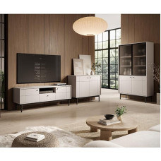 Living Room Set Living Room Furniture Including Display Cabinet Chest of Drawers TV Lowboard in Cashmere 3-Piece Set
