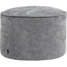 Icon Milano Stool, Grey, Fluffy Chenille Fabric, Velvet Bean Bag, Pouf Stool with Filling, Footstool for the Living Room, Decorative Living Room