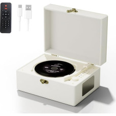 CD-mängija puldiga 3600mAh aku valge