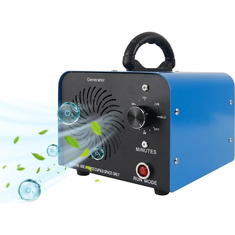Auveach osoonigeneraator 32,000mg/h tööstuslik kodumajapidamiste kaasaskantav õhufiltri osoonisaator koos taimeri 2H jaoks kontorid, garaažid, põllumajandus (sinine)
