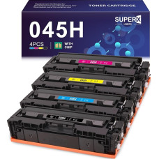 LEMERO SUPERX Toner Compatible Canon 045 045H Toner Multipack for MF633CDW i-Sensys MF633cdw MF635cx LBP613cdw MF631cn LBP611cn MF632cdw MF634cdw MF636cdwt LBP612cd Pack of 4