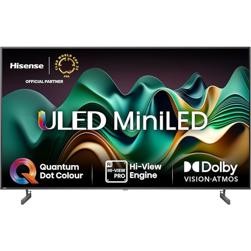 Hisense 55U6NQ 139 cm (55 tolli) teler, 4K Mini LED ULED HDR Smart TV, 60 Hz, HDMI 2.0, Game Mode Plus, Dolby Vision & Atmos, Bluetooth, Alexa sisseehitatud, antratsiit [2024]