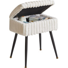 Aibiju tool toolile riietuslaua jaoks Sametist ristkülikukujuline jalatugi tool Ottomani meigitool koos hoiukohaga kodus elutuppa muutuvasse tuppa magamistuppa valge YD-MS151W