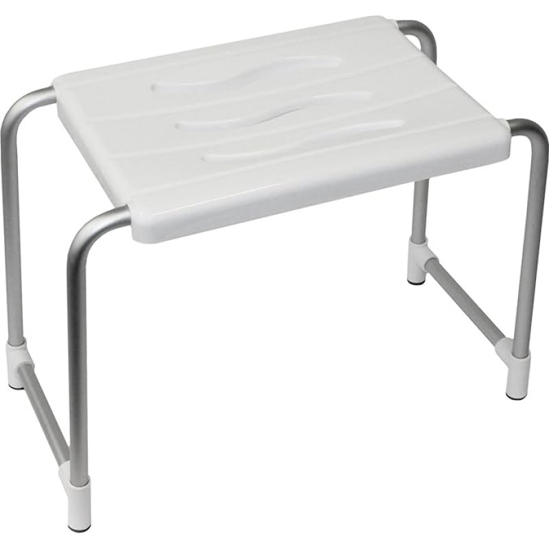 MSV Bathtub Stool of Aluminum/Plastic, White