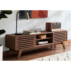 mopio Ensley TV Stand, Mid Century Modern for 55/60/65 Inch TV, Farmhouse TV Stand, Entertainment Center with Storage, TV and Media Console for Living Room (Walnut, 59 Inch)