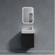 doporro Pisa Vannitoa komplekt Pesukapp Vannitoa mööblikomplekt Külalistetualett Pesukapp koos aluskapiga Must tekstuurne valamukapp 46 x 26 x 63 cm