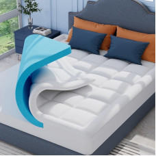 ELEMUSE madratsi pealisplaat, 180 x 200 cm, H3 geel-topper pestava koheva kattega ja geelvahuga, 7 cm kõrgus, pehme ja mugav, box spring vooditele, ebamugavatele vooditele, diivanvooditele