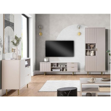 Eluasememööblikomplekt Cashmere 3-osaline kaasaegne 1 sahtlituba 1 madallaud 1 vitriinkapp