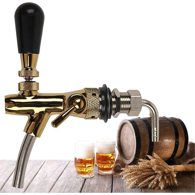 Beer Tap G5/8 Adjustable Beer Tap with Flow Regulator Beer Tap Durable Beer Dispensers Chrome for Home Bar Restaurants