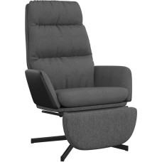 vidaXL Recliner Chair with Footrest, Rotatable TV Chair with Armrest, Armchair, Reading Chair with Metal Frame, Upholstered Chair, Relaxing Chair, Living Room, Dark Grey Fabric