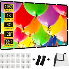 120-tolline projektsiooniekraan, GAINVANE 16:9 kokkuklapitav Anti-Crease Portable Projector Movies ekraanid koduteatrile Outdoor Indoor Support Double Sided Projection (kahepoolne projektsioon)