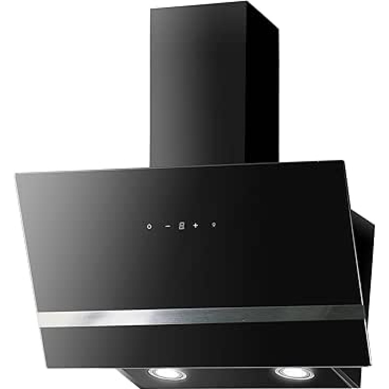 Respekta pliidikupu / nurgapealne pliidikupu 80 cm / musta värvi metallkorpus klaasist ekraaniga / väljatõmbamise ja ringluse funktsioon / CH24080SM / A / 65 - 70 dB