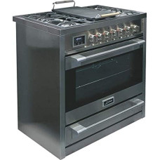 Kaiser HGE 93505 R Gaasiga elektripliit 90 cm pliit / 115 L / pliit gaasipliidiga / 4,5 kW WOK / elektripliit / 8 funktsiooni / isepuhastuv / rotisserie / maagaas / veeldatud naftagaasiga