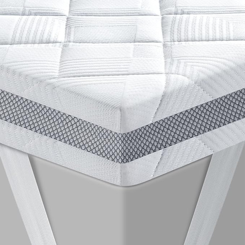 BedStory Gel Topper 180 x 200 cm H3/H4 Valmistatud 10 cm kõrgusest külma vahu südamikust, hingav 3D võrkkate, mugav madratsipealne Box Spring voodi ja ebamugavate voodite diivanvoodi jaoks.