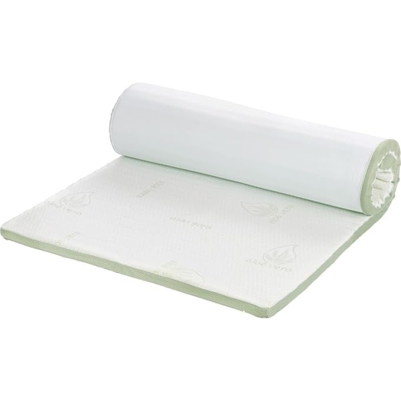 Vitapur Aloe Vera Topper - 70 x 190 cm, 4 cm Memory Foam with Pyramid Structure, Aloe Vera Fragrance, Washable, Mattress Topper, Mattress Topper
