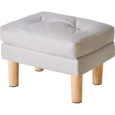 YMYNY Foot Stool, Ottoman, Faux Leather, Soft Stool Surface, Removable, Velcro Design, Modern and Stool for Bedroom, Living Room, 41.5 x 31.5 x 32 cm, Grey, HBD041G