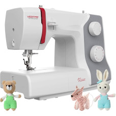VERITAS õmblusmasin roosa, 23 õmblusprogrammi, niiditõmblusabi, automaatne niidipingutus ja niidilõikur, reguleeritav õmbluspikkus, LED-õmblusvalgus, vabavarreline õmblusmasin (valge/hall)