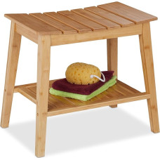 Relaxdays Vannitoa jakkar lisariiuliga, bambusist jakkar K x L x S: 45 x 51,5 x 34 cm, hoiuruumi esik ja vannituba, naturaalne