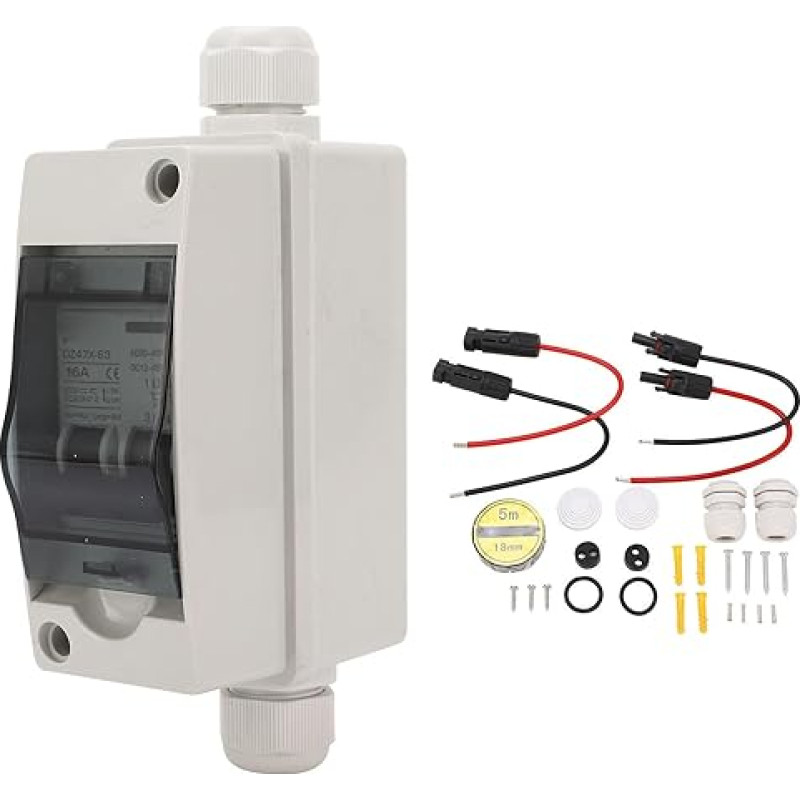 PV Solar Isolator Switch DC 12-400V AC 90-400V 16A IP65 Miniature Circuit Breaker for Solar Panels in Junction Boxes, Electrical Boxes