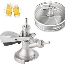 Tissting Tap Head Keg Closure Type A G5/8 Thread Keg Tap with Pressure Relief Valve, 304 Stainless Steel Brewing Beer Barrel Taps Beer Tap for Home Brewing System