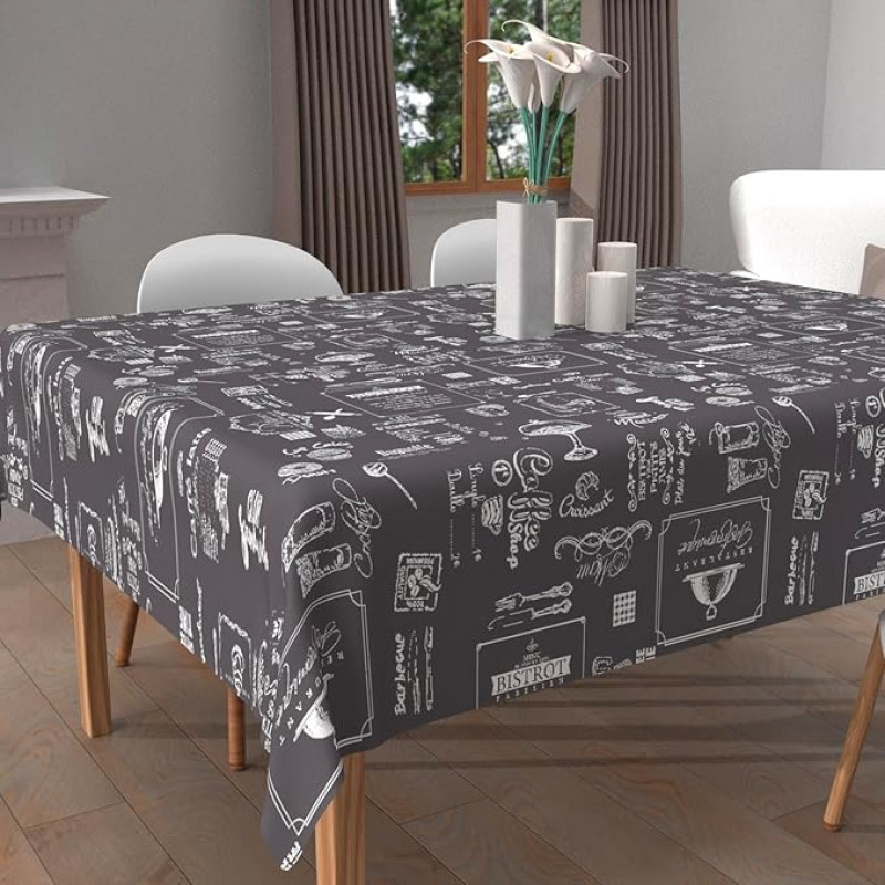 Soleil d'ocre Coffee Printed Stain-Resistant Tablecloth Square 180 x 180 cm
