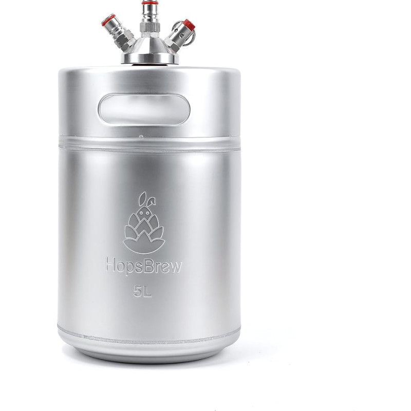 Mini 304 Stainless Steel Keg Growler (5L Standard Silver with Spear)