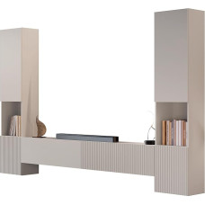 Mirjan24 Cholon III Wall Unit, Modern Living Room Set, Wall Cabinet, Display Cabinet, TV Lowboard (Cashmere)