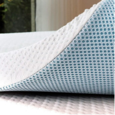 subrtex Memory Foam Topper 160 x 200 cm with Bamboo Cover Removable and Washable 5 cm Topper with Breathable Cooling Gel (160 x 200 x 5 cm)