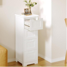 Bealife Vannitoakapp, sahtlikapp, külgkapp 4 sahtliga, sobib vannituppa, magamistuppa, kööki, esikusse, valge värviga